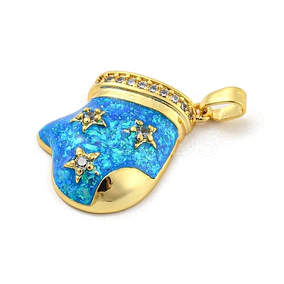 Christmas Brass Micro Pave Cubic Zirconia Pendants KK-H468-02A-02G-1