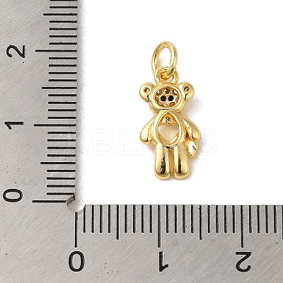 Brass Micro Pave Clear Cubic Zirconia Pendants KK-R162-004F-G-1
