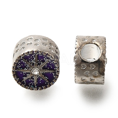 Rack Plating Alloy Enamel European Beads FIND-H005-13P-02-1