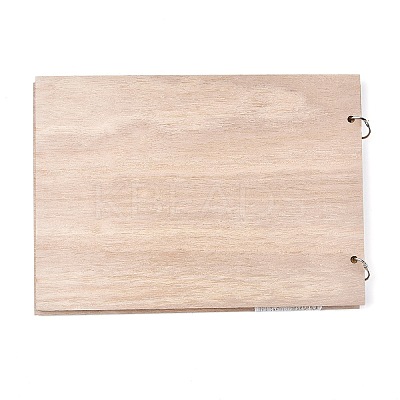 Wooden Wedding Guestbooks Notepad LS-AJEW-M206-17-1
