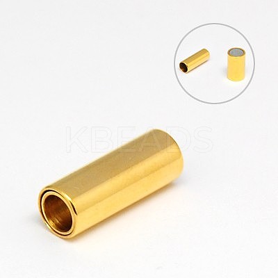 304 Stainless Steel Magnetic Clasps with Glue-in Ends STAS-K006-07B-1
