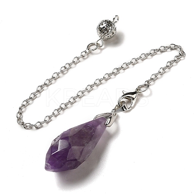 Natural Amethyst Dowsing Pendulum Big Pendants G-H286-03P-04-1