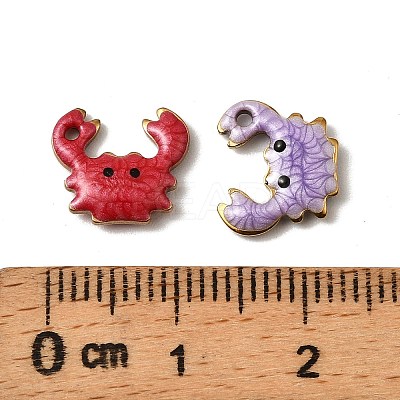 304 Stainless Steel Enamel Charms STAS-P405-01B-G-1