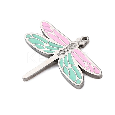 304 Stainless Steel Enamel Charms STAS-L022-488D-P-1