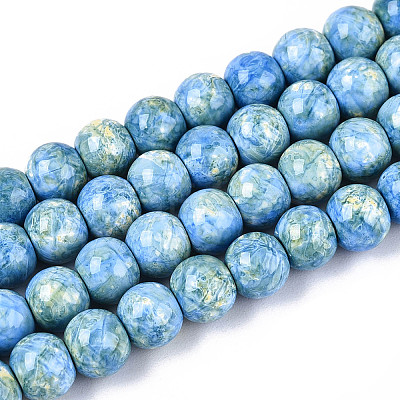 Baking Paint Glass Beads Strands DGLA-N016-6mm-09-1