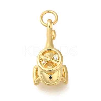 Rack Plating Brass with Cubic Zirconia Pendants KK-Z086-29G-01-1