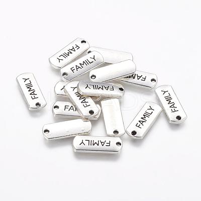 Tibetan Style Alloy Rectangle with Word Family Pendants TIBEP-Q043-057-RS-1