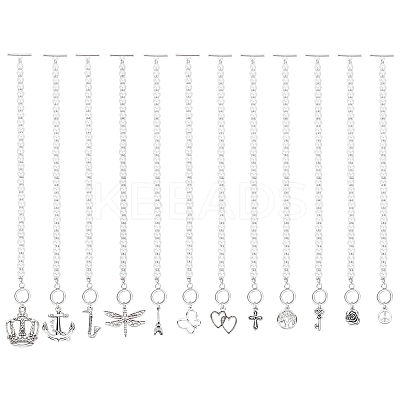 12Pcs 12 Style Glass Pearl Beaded Wedding Cake Pulls for Bridesmaids BJEW-AB00016-1