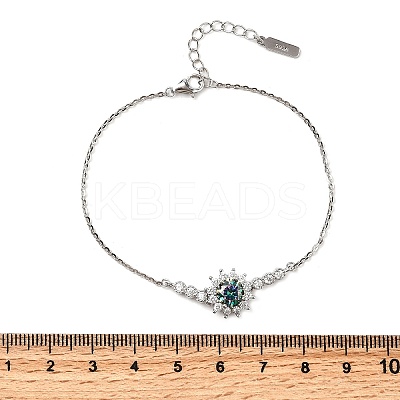 925 Sterling Silver Link Bracelets BJEW-D346-04B-P-1