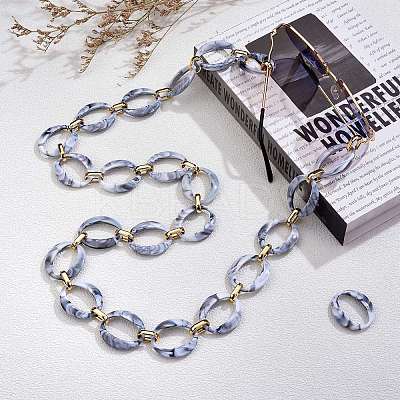 Handmade Imitation Gemstone Style Link Chains AJEW-J034-01D-1