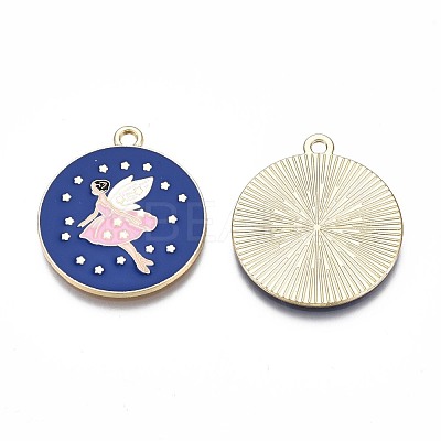 Rack Plating Alloy Enamel Pendants ENAM-N055-081-1