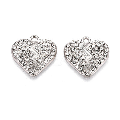 Alloy Rhinestone Pendants FIND-N008-11P-1