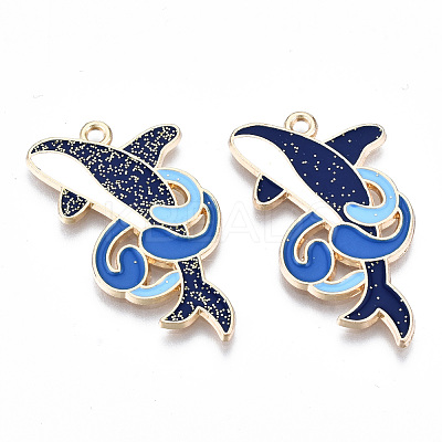Eco-Friendly Alloy Enamel Pendants X-ENAM-Q437-032-NR-1
