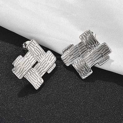 304 Stainless Steel Stud Earrings for Women LS-EJEW-K306-26P-1