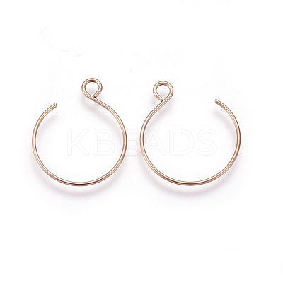 Ion Plating(IP) 304 Stainless Steel Earring Hooks STAS-O119-10RG-A-1