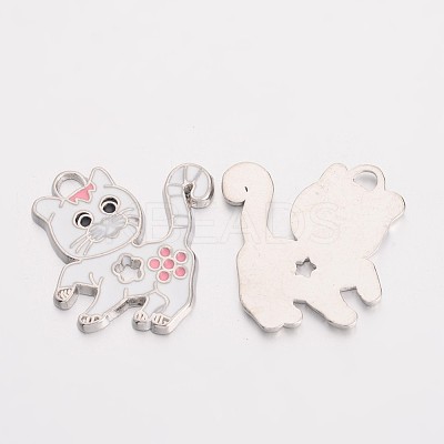 Alloy Enamel Kitten Pendants X-EA556Y-1-1