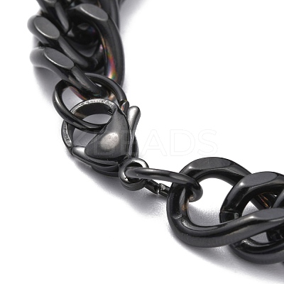 304 Stainless Steel Cuban Link Chain Bracelets STAS-A028-B064EB-1