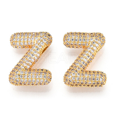 Brass Micro Pave Cubic Zirconia Pendants KK-N254-06G-Z-1