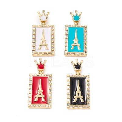 Brass Micro Pave Clear Cubic Zirconia Pendants ZIRC-Z016-35G-1