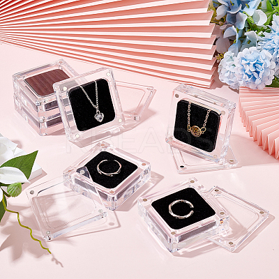 Transparent Plastic Jewelry Display Stands ODIS-WH0029-36-1