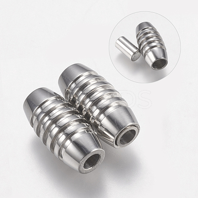 Tarnish Resistant 304 Stainless Steel Magnetic Clasps with Glue-in Ends STAS-F149-02P-B-1