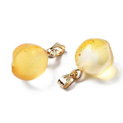Two Tone Transparent Spray Painted Glass Pendants X-GLAA-N035-015-C04-1