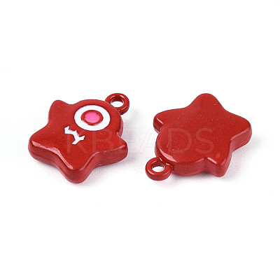 Spray Painted Alloy Pendants PALLOY-T092-91M-1