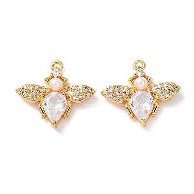 Brass Micro Pave Cubic Zirconia Pendants KK-A284-14G-03-1
