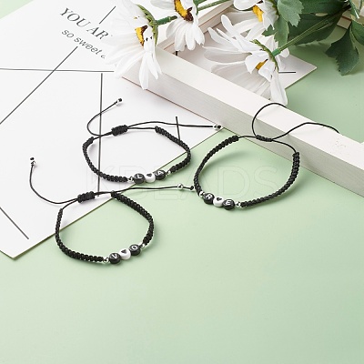 Love Letter Braided Bead Bracelet BJEW-JB07157-1