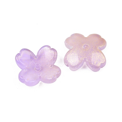 Two Tone Transparent Glass Bead Caps GLAA-Z020-02K-1