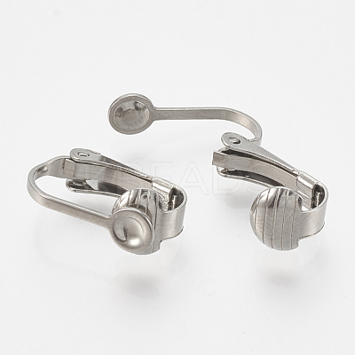 Tarnish Resistant 304 Stainless Steel Clip-on Earring Settings STAS-T037-01-1