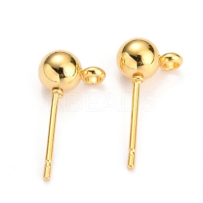 304 Stainless Steel Ball Post Stud Earring Findings STAS-Z035-01G01-D-1