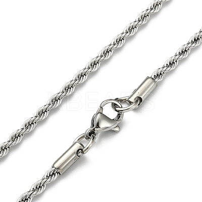 Tarnish Resistant Twisted Stainless Steel Rope Chain Necklace Making X-NJEW-507L-10-1
