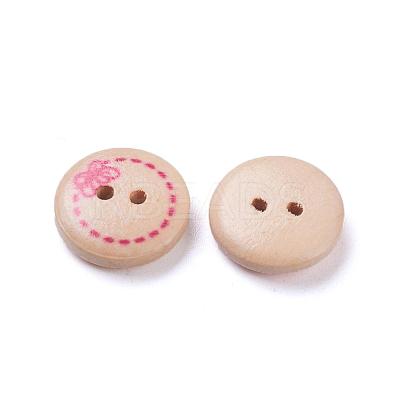 Painted Butterfly Wood Buttons with 2-Hole NNA0Z5W-1