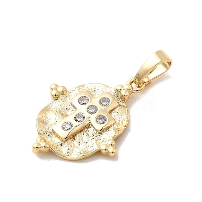Brass Micro Pave Cubic Zirconia Pendants KK-H089-33G-01-1