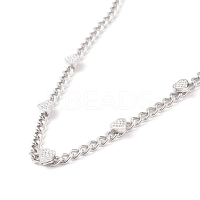 Crystal Rhinestone Heart Pendant Necklace NJEW-D296-06P-1