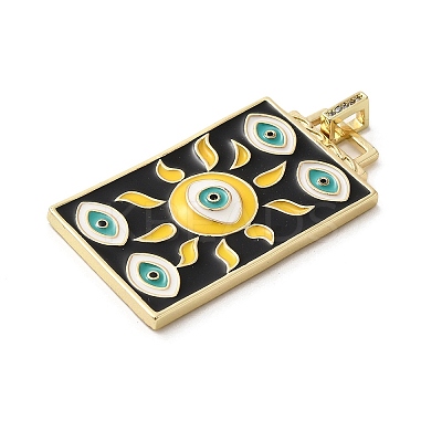 Brass Micro Pave Cubic Zirconia Pendant with Enamel LS-KK-H458-02G-B01-1