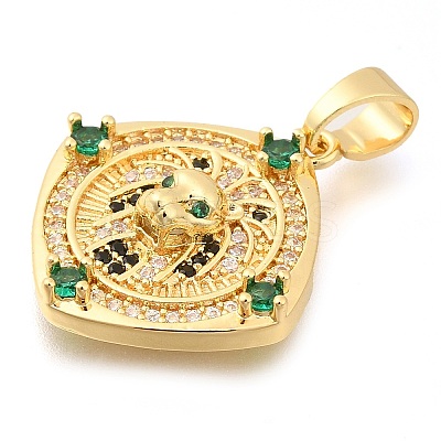 Brass Micro Pave Cubic Zirconia Pendants KK-S049-12G-1
