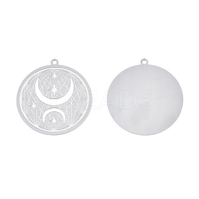 Non-Tarnish 304 Stainless Steel Filigree Pendants X-STAS-S118-054-1