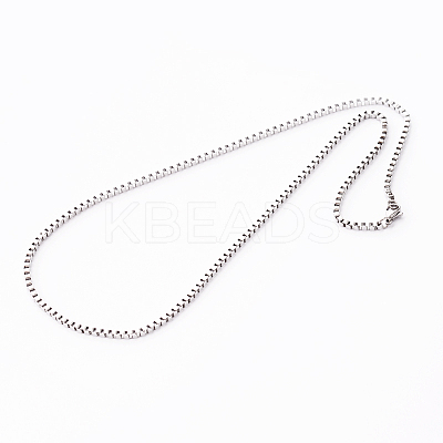 Tarnish Resistant 304 Stainless Steel Box Chains Necklaces STAS-O056-A-75-1