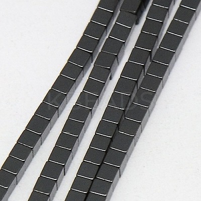 Electroplate Non-magnetic Synthetic Hematite Beads Strands G-J170A-3x3mm-03-1