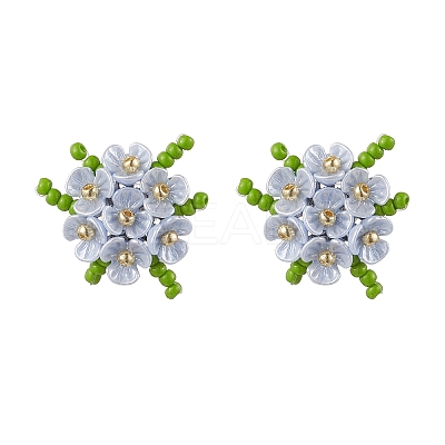 304 Stainless Steel Flower Stud Earrings EJEW-MZ00457-1