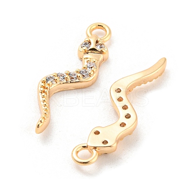 Brass Micro Pave Cubic Zirconia Pendants KK-E090-03G-1