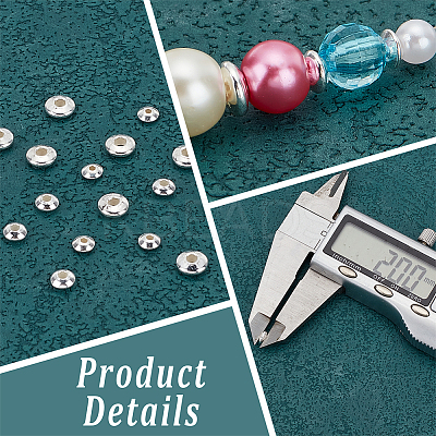 60Pcs 3 Size 925 Sterling Silver Spacer Beads STER-PH0001-29-1