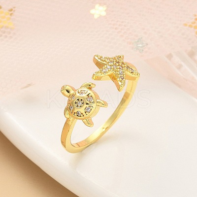 304 Stainless Steel Open Cuff Finger Rings for Women LS-RJEW-B109-07G-02-1