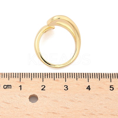 Rack Plating Brass Hollow Teardrop Open Cuff Rings RJEW-D009-01G-1