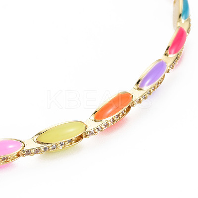 Brass Micro Pave Cubic Zirconia Link Tennis Necklaces for Women NJEW-T013-01G-09-1