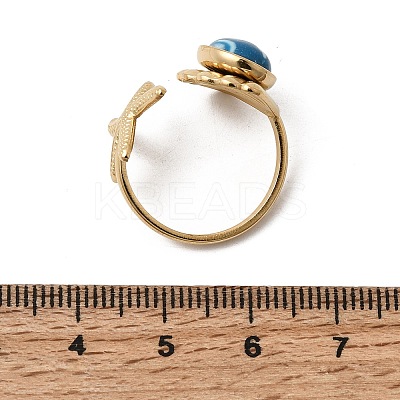 304 Stainless Steel Open Cuff Rings for Women RJEW-K258-13A-G-1