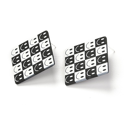 Resin Stud Earrings LS-EJEW-I257-01G-1