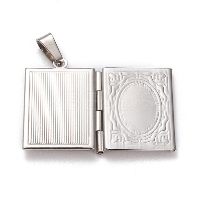 Tarnish Resistant 304 Stainless Steel Locket Pendants STAS-K197-02P-1